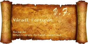 Váradi Fortunát névjegykártya